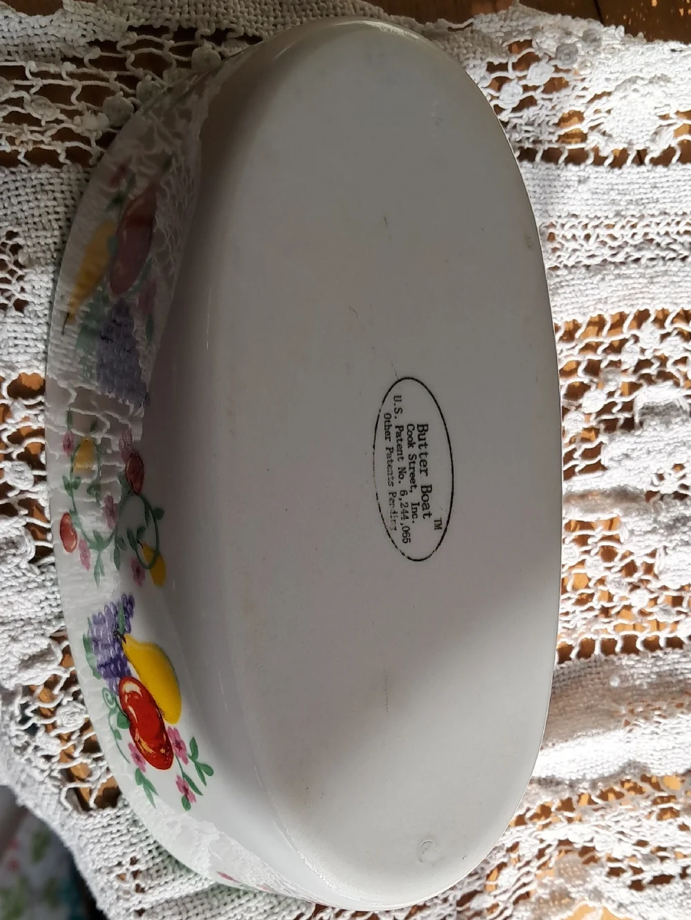 Cook Street Butter Boat Fruit Design 3pc 3 pieces Cottage Country Farmhouse Vtg
